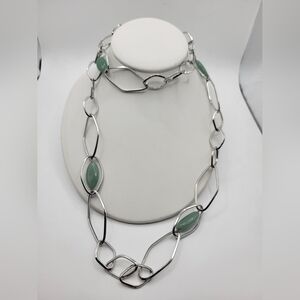 Long Stainless steel Italy Simona Collin necklace green